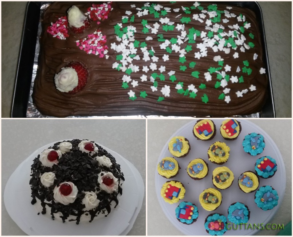CHRISTMAS YULE LOG CAKE ~~ ANGRY BIRD CUPCAKES ~~ BLACK FOREST CAKES