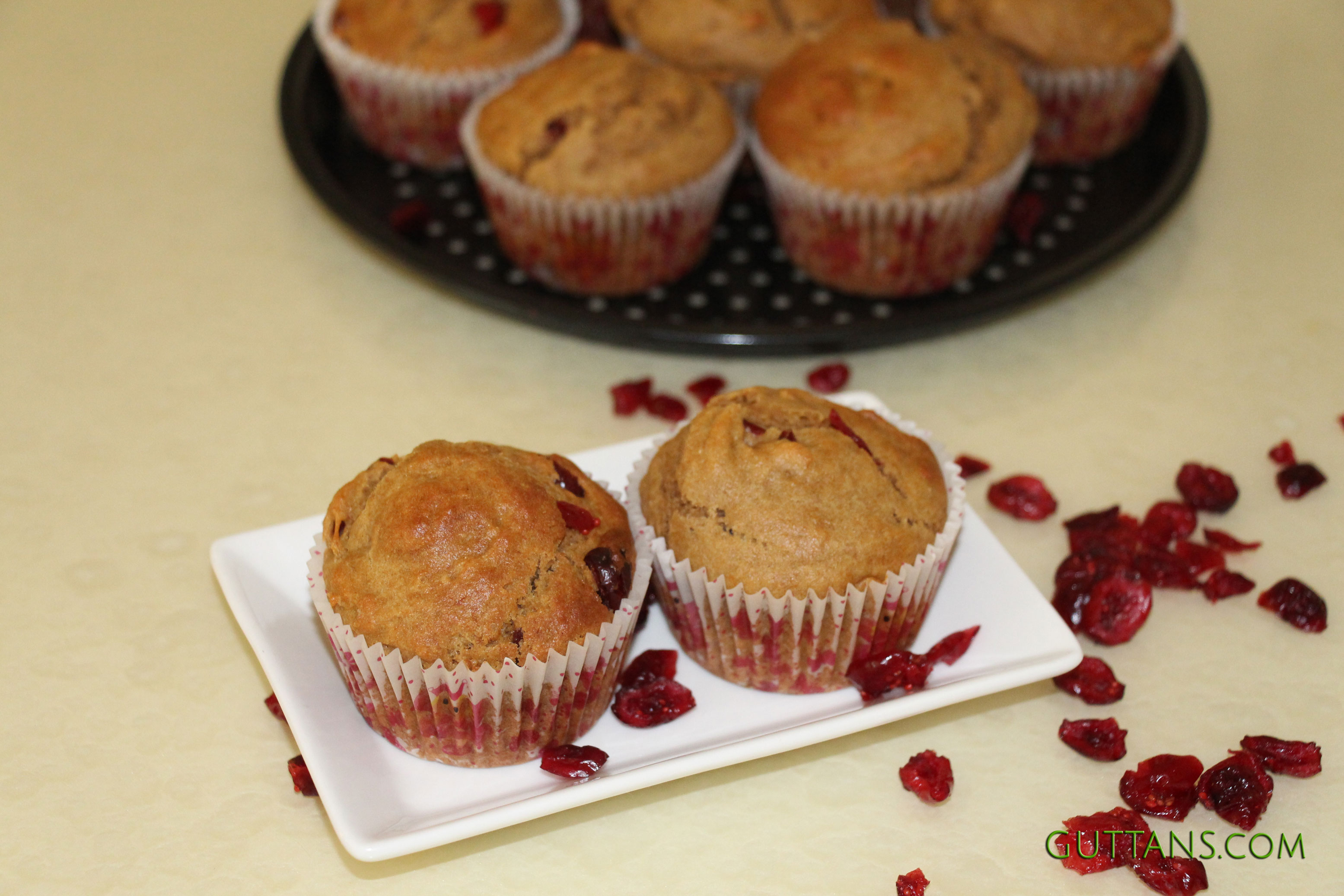 Whole Wheat Cranberry Muffins